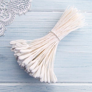 Étamines de fleurs japonaises Lys, Tulipe, Iris pour la fabrication de fleurs artificielles, Blanc, Grande taille, Simple Pep de haute qualité fabriqué au Japon