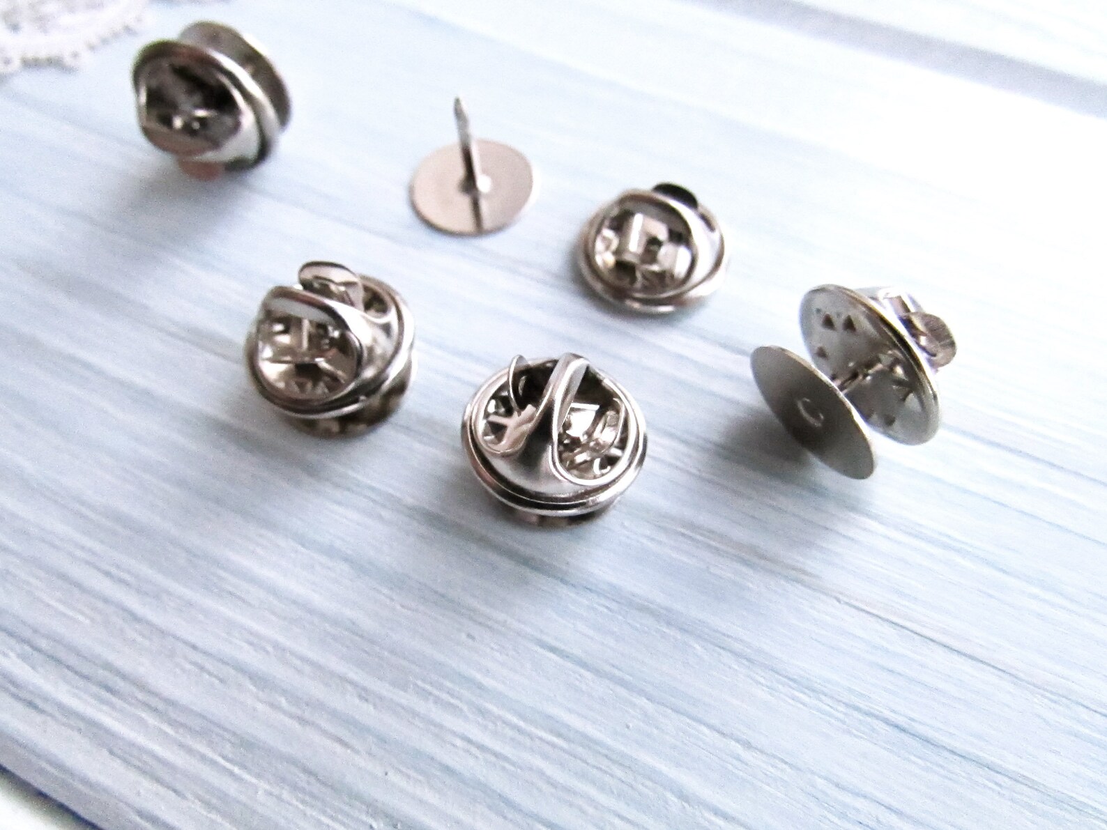 10 Pcs Brass Tie Tacks Blank Pins With Clutch Back 115 Mm Etsy