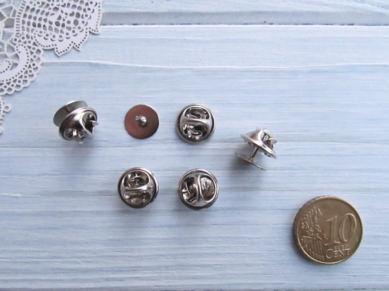 10 Pcs Brass Tie Tacks Blank Pins With Clutch Back 115 Mm Etsy
