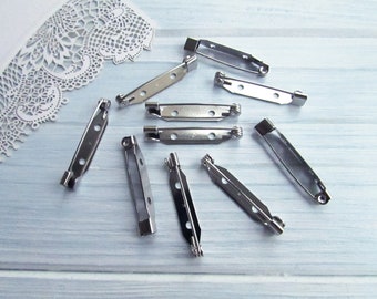 20 Stück Messing 30 mm Silber Metall Brosche Pin 1,18 Zoll Made in Japan Japanische Brosche Basis MetallTeile Brosche Schmuck Pin Anstecker