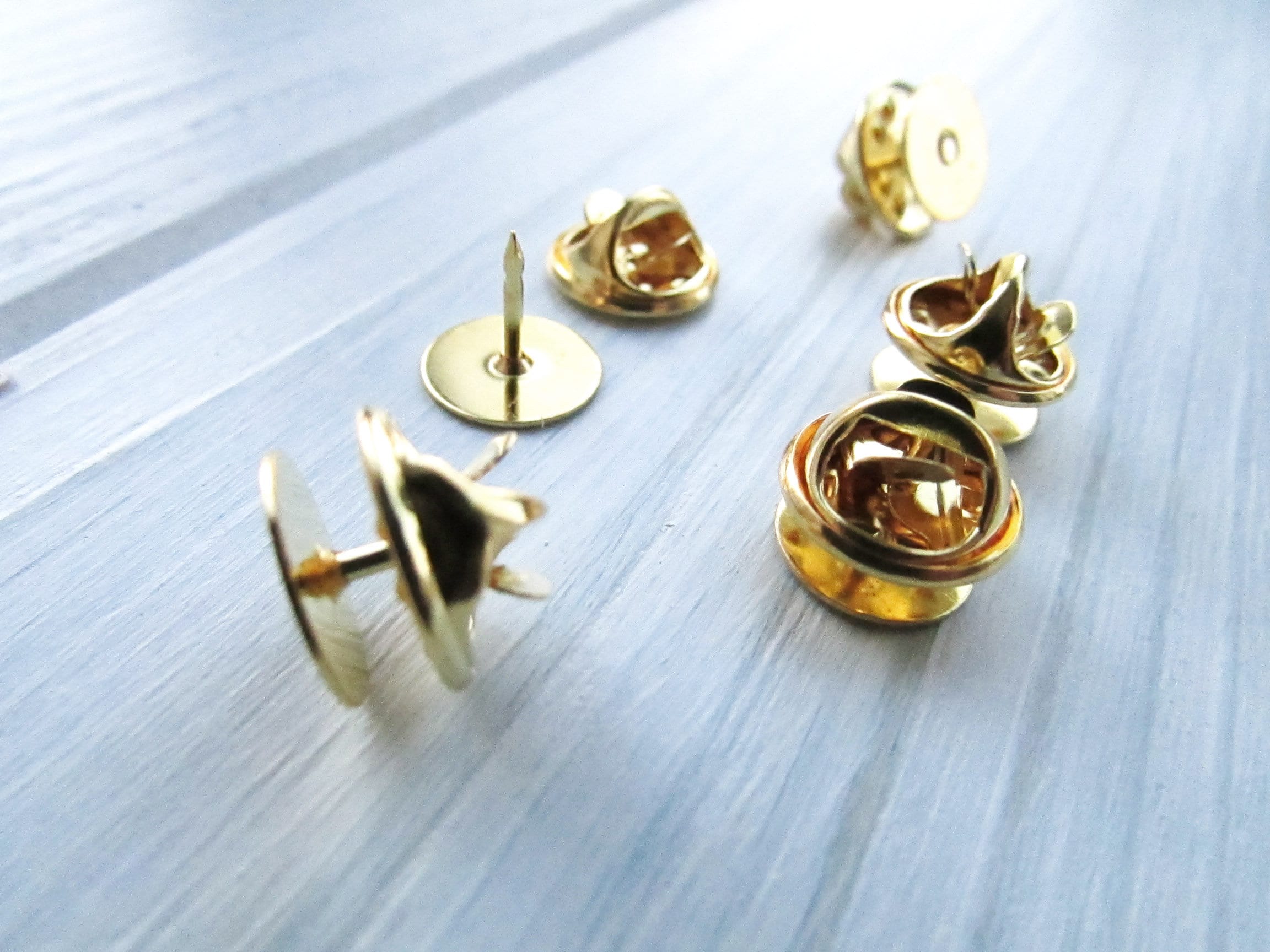 10 Pcs Brass Tie Tacks Blank Pins With Clutch Back 115 Mm Etsy