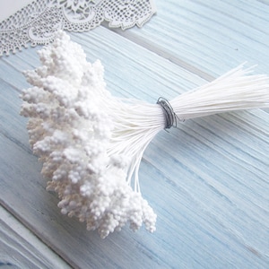 Japanese Flower Stamens with small balls: White Pep for Flower Making