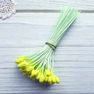 Japanische Blume Staubgefäße, Knospen Gelb für die künstliche Blumenherstellung, Blütenmitte, Single Pep, hohe Qualität made in Japan