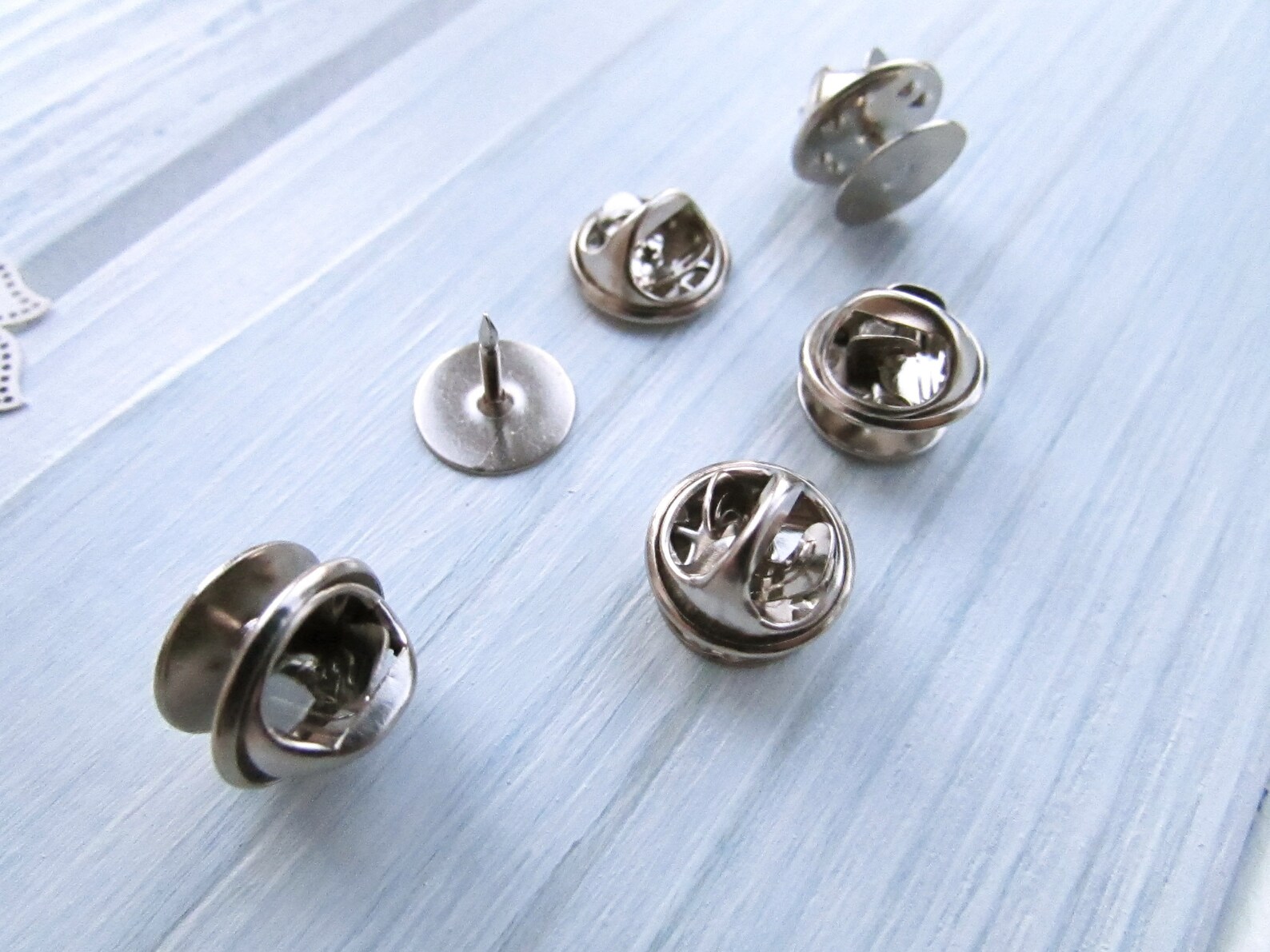 10 Pcs Brass Tie Tacks Blank Pins With Clutch Back 115 Mm Etsy