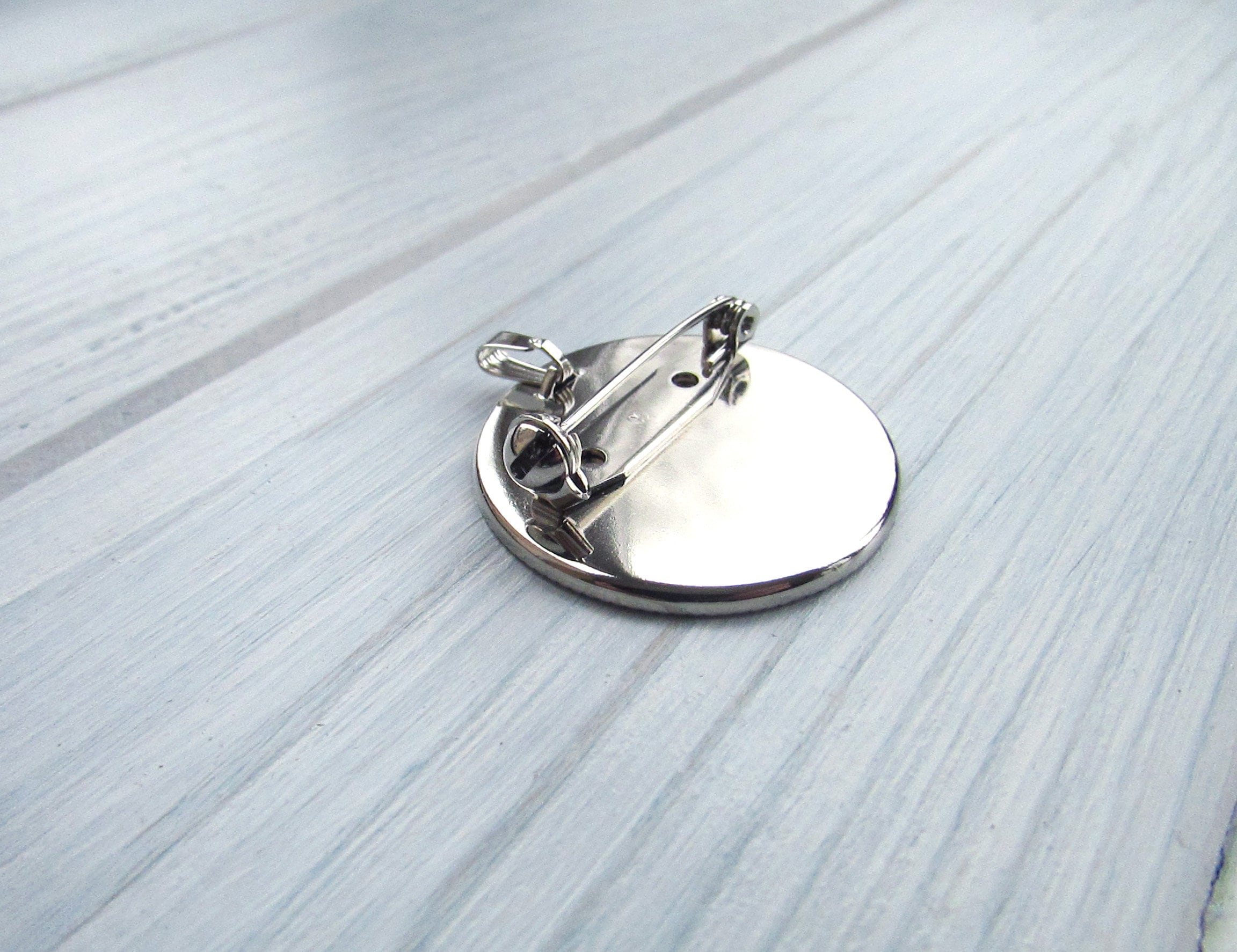 1 Pcs 30 mm silver Brooch Pin Backs Brooch Base Round Blank Etsy