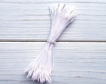 Lange weiße Staubgefäße für Pfingstrosen, Lotusblüten, Mohnblumen (125 Stiele)