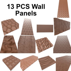 3D STL Model for CNC Router Engraver, Carving Machine, CNC files for Wood,  13 Wall Panels