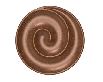 3D STL-modellen voor CNC-routergraveur, snijmachine, CNC-bestanden voor hout, spiraalvormig dienblad 6
