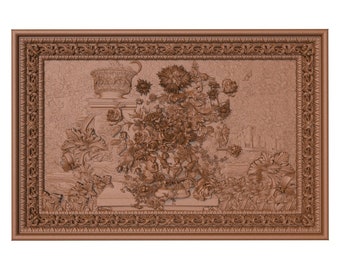 Modelo 3D STL para grabadora de enrutador CNC, relieve para máquina de tallado, archivos CNC para madera, flores 04