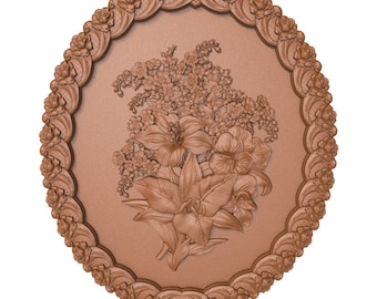 Modelo STL 3D para grabador y fresadora CNC, relieve para máquina de tallado, archivos CNC para madera, flores 06