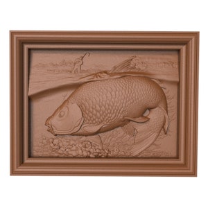 3D STL Model for CNC Router Engraver, Carving Machine Relief, CNC files for Wood, Fishing 1