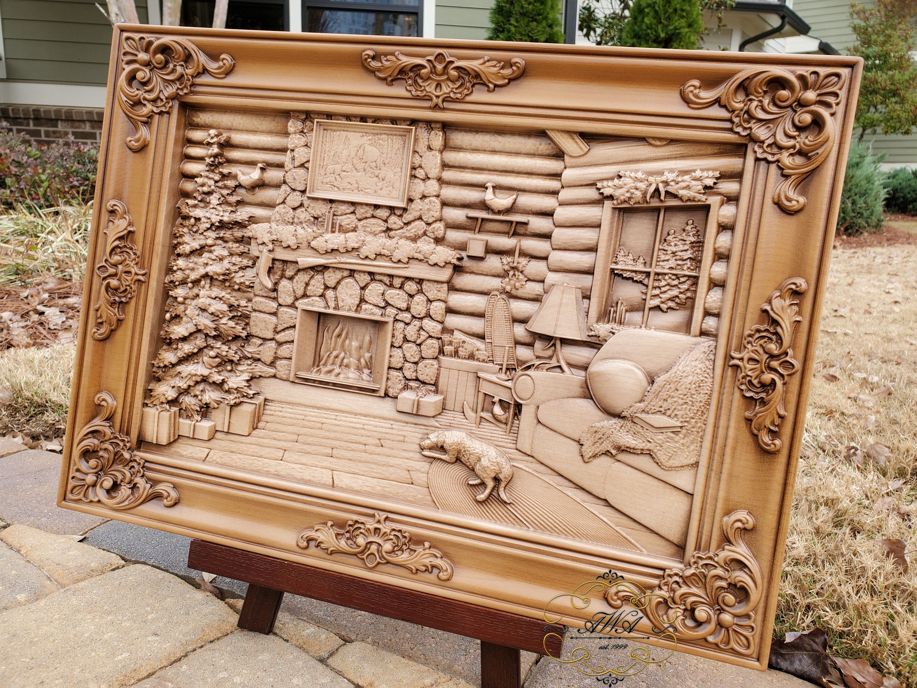 Wooden Carved Wall Sign the Cabin Maple Wood Hanging Artwork Etsy