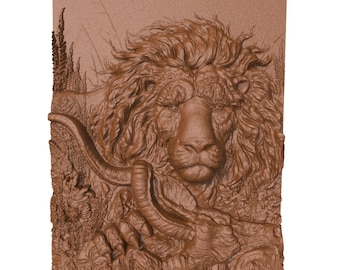 Lion Relief 3D STL Model for CNC Router (Digital File)