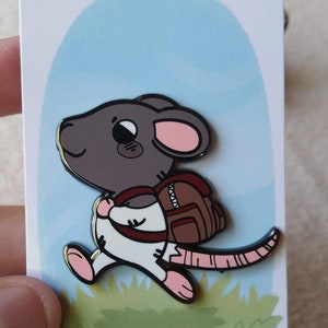 SIDNEY THE ADVENTURER cute rat enamel pin