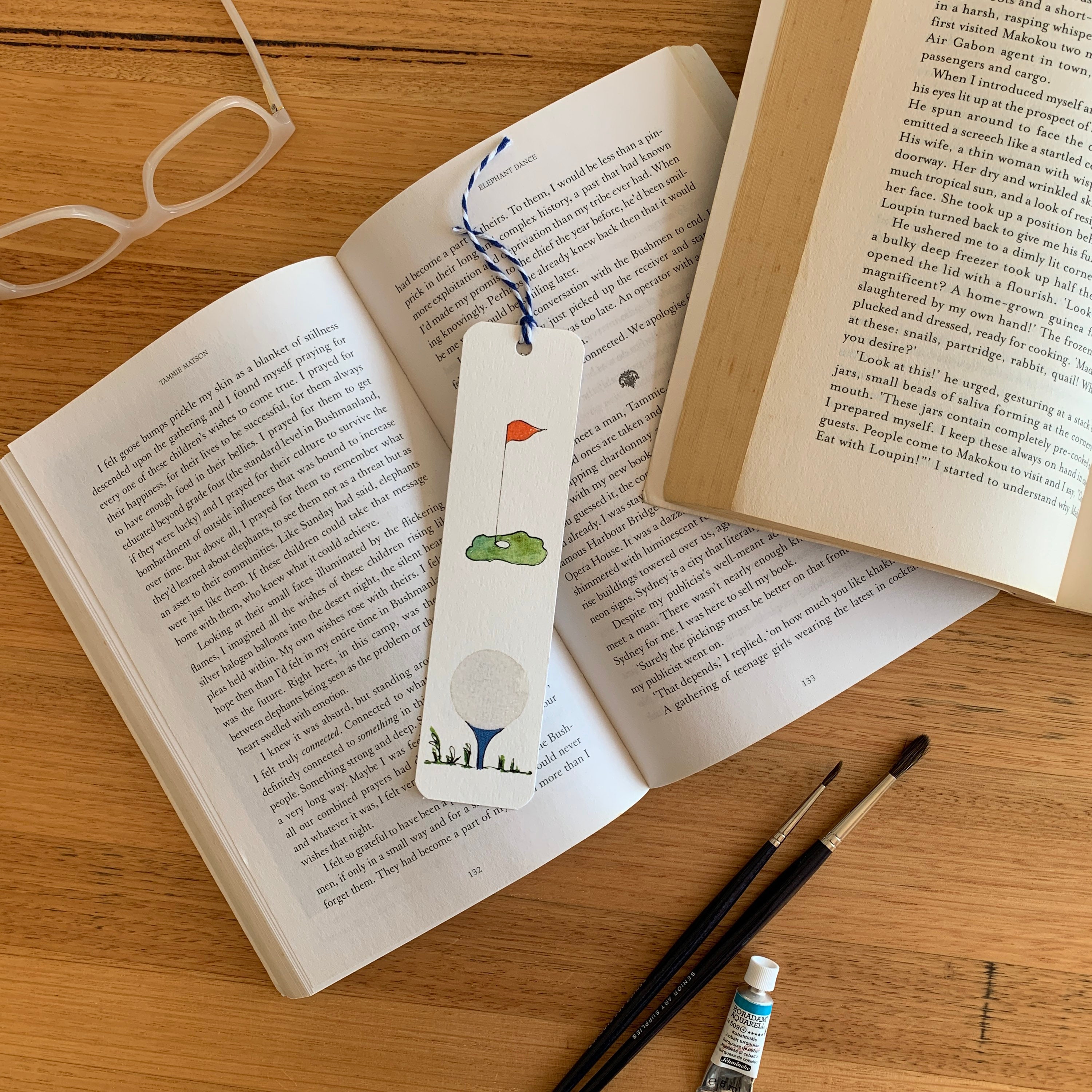 Golf bookmark watercolor bookmark book lovers gift golfers | Etsy