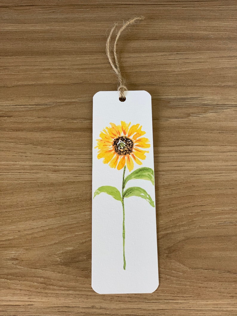 sunflower bookmark watercolor bookmark watercolor sunflower etsy