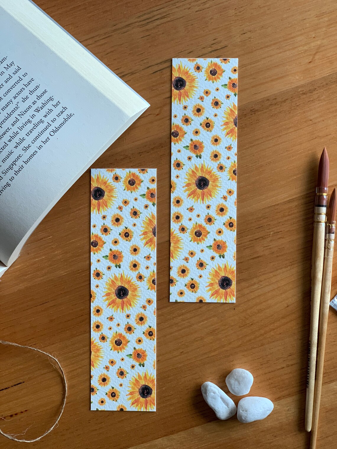 Sunflower Bookmark Watercolor Bookmark Watercolor Sunflower Etsy