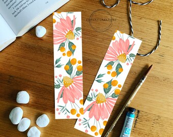 Pink flower bookmark, gift for her, gift for mum, bookmark with tassel, bookish gifts, bookworm, cute bookmark, wildflower bookmark