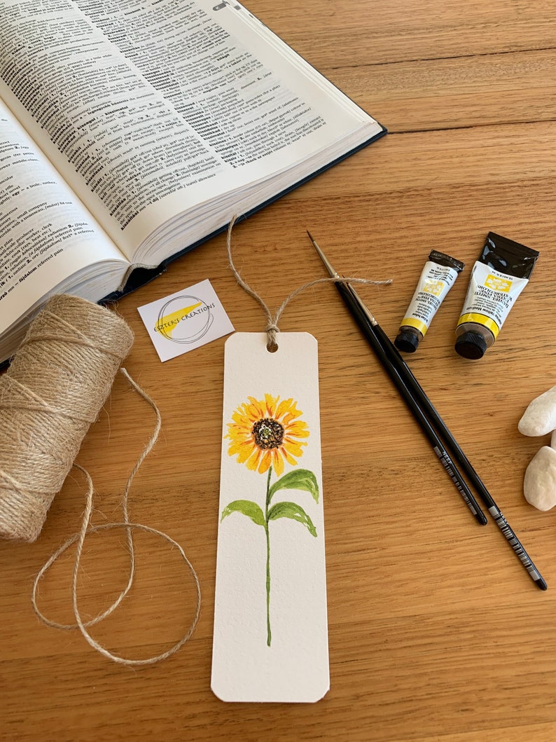 Set of 3 sunflower bookmarks watercolor bookmark watercolor Etsy