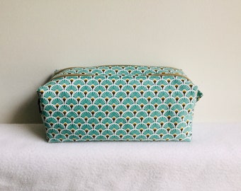 2-pocket school pencil case or makeup bag, compartmented pencil case