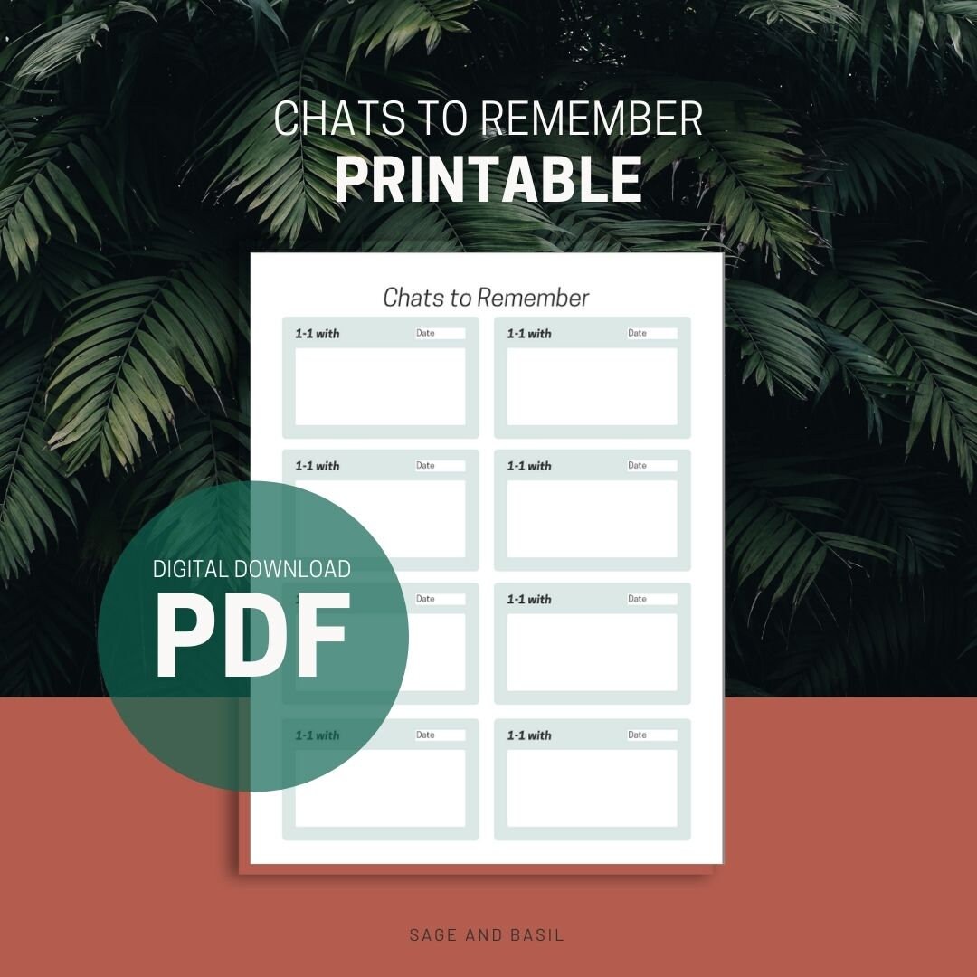 Printable for Chats to Remember - Etsy UK