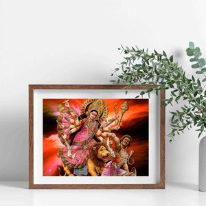 Durga Mata digitale Datei, JPEG, Instant Download Datei für den Druck, Durga Devi Instant Digital Download, Ma Durga, Ma Gowri digitale Kunstdatei