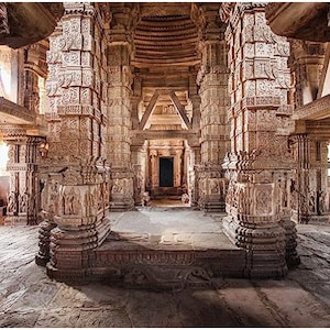 Indian Hindu Temple Backdrop/Indian Backdrop/Ancient India Temple Historical Carving/Chariot Wheel Hinduism Religion Background Indian decor