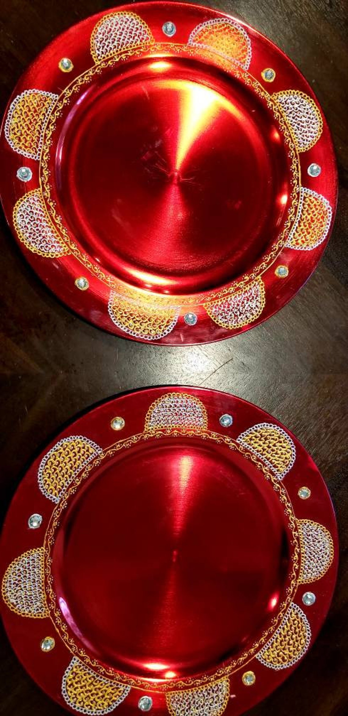 Henna plates/ Mehndi Thali/ Decorative plates/ Custom plates/ Etsy