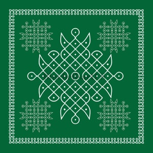 Green Kolam design Digital File, JPEG, Instant Download, Kolam Instant Digital Download, Gruhapravesam decor, Kolam prints, Muggu digital
