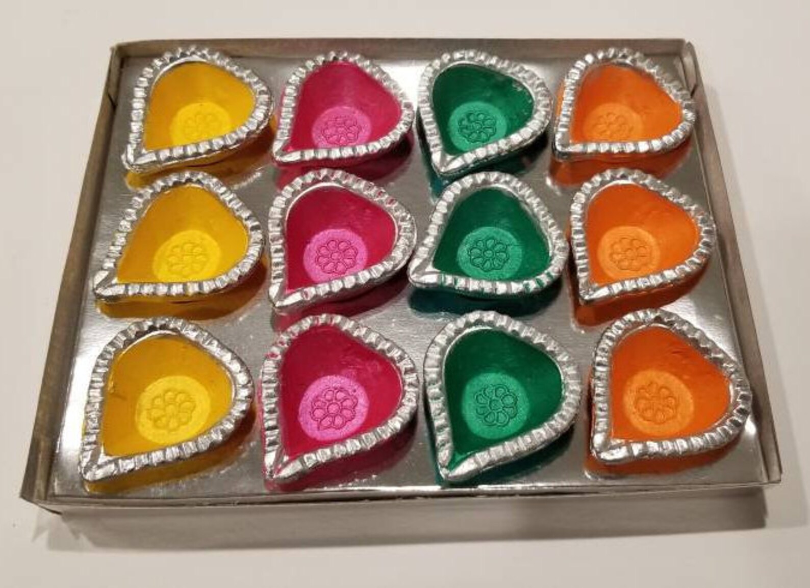 Set of 12 Clay Diya/Clay Lamp/Clay Deepam Multi color Etsy