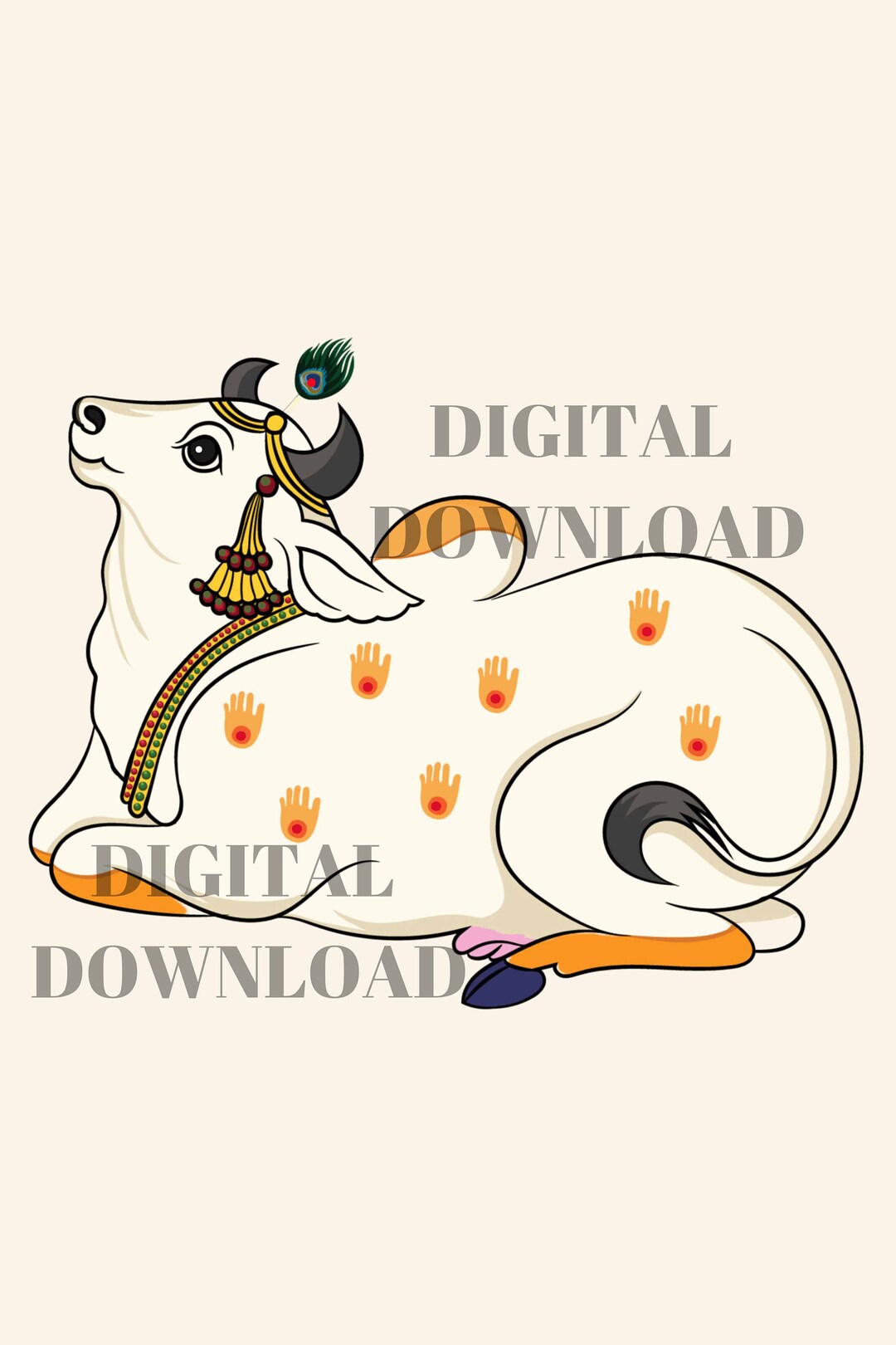 Pichwai Cow Digital File, JPEG, Instant Download File for Printing ...