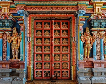 Indian Hindu Temple door Backdrop/Indian Backdrop/Ancient India Temple Historical Carving/India Temple door Background Indian decor