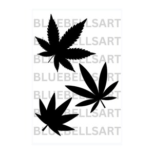 Marijuanablad digital fil Svg och Png-format, klippfil för Cricut och Silhouette, ogräsblad omedelbar digital nedladdning, blad SVG I PNG-fil