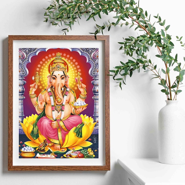 Ganesha Digital File, JPEG, Instant Download File for Printing, Ganapati Instant Digital Download, Vinayaka digital art, Ganapati digital