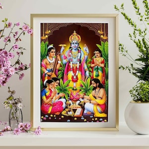 Satyanarayana Swamy Digital File, JPEG, Instant Download File for Printing, Satya Narayana Instant Digital Download, Gruhapravesam digital