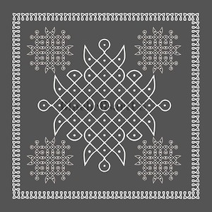 Gray Kolam design Digital File, JPEG, Instant Download, Kolam Instant Digital Download, Gruhapravesam decor, Kolam prints, Muggu digital