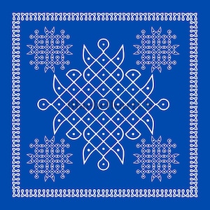 Blue Kolam design Digital File, JPEG, Instant Download, Kolam Instant Digital Download, Gruhapravesam decor, Kolam prints, Muggu digital