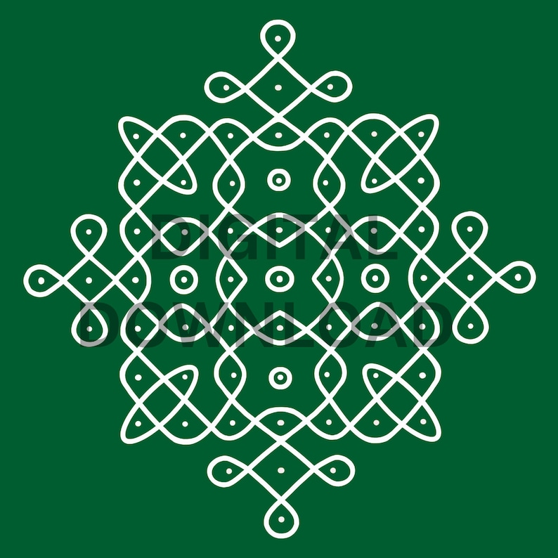 Kolam Design Digital File, JPEG, Instant Download, Kolam Instant ...