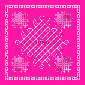 Pink Kolam design Digital File, JPEG, Instant Download, Kolam Instant Digital Download, Gruhapravesam decor, Kolam prints, Muggu digital