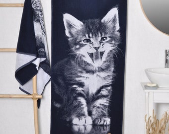 Kitten Cotton Bath Towel: Cat Lover Gift