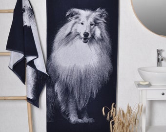 Collie Dog Cotton Bath Towel: Dog Lover Gift