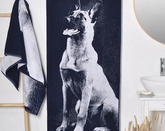 Belgian Shepherd Dog Cotton Bath Towel: 59x26 inch Dog Lover Gift