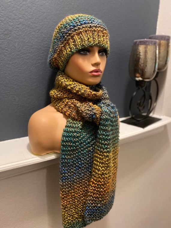 Homespun Barley Knit Scarf Infinity or Open-Ended matching beanie sold separately