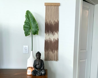 Boho Vibes II - Modern Dip Dyed Wall Hanging | Fiber Art | Macrame Tapestry | Neutral Home Decor