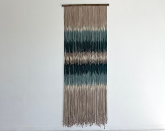 JIMMI I - Large Dip Dyed Fiber Art | Modern Macrame Wall Hanging | Stairwell Decor