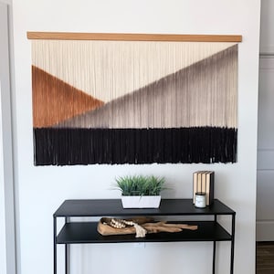 LINEAR I - Large Fiber Art | Neutral Decor | Contemporary | Mid Century Modern Artwork | Macrame Wall Hanging