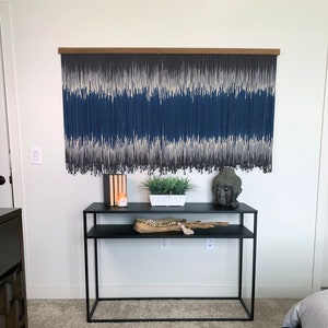 STORMY - Large Blue Macrame Wall Hanging