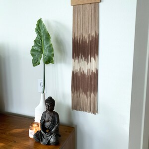 Boho Vibes II Modern Dip Dyed Wall Hanging Fiber Art Macrame Tapestry Neutral Home Decor image 3