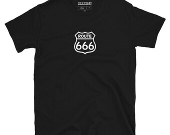 ROUTE 666 (US Highway Sixty Six): Mens/Unisex Premium Fitted T-Shirt