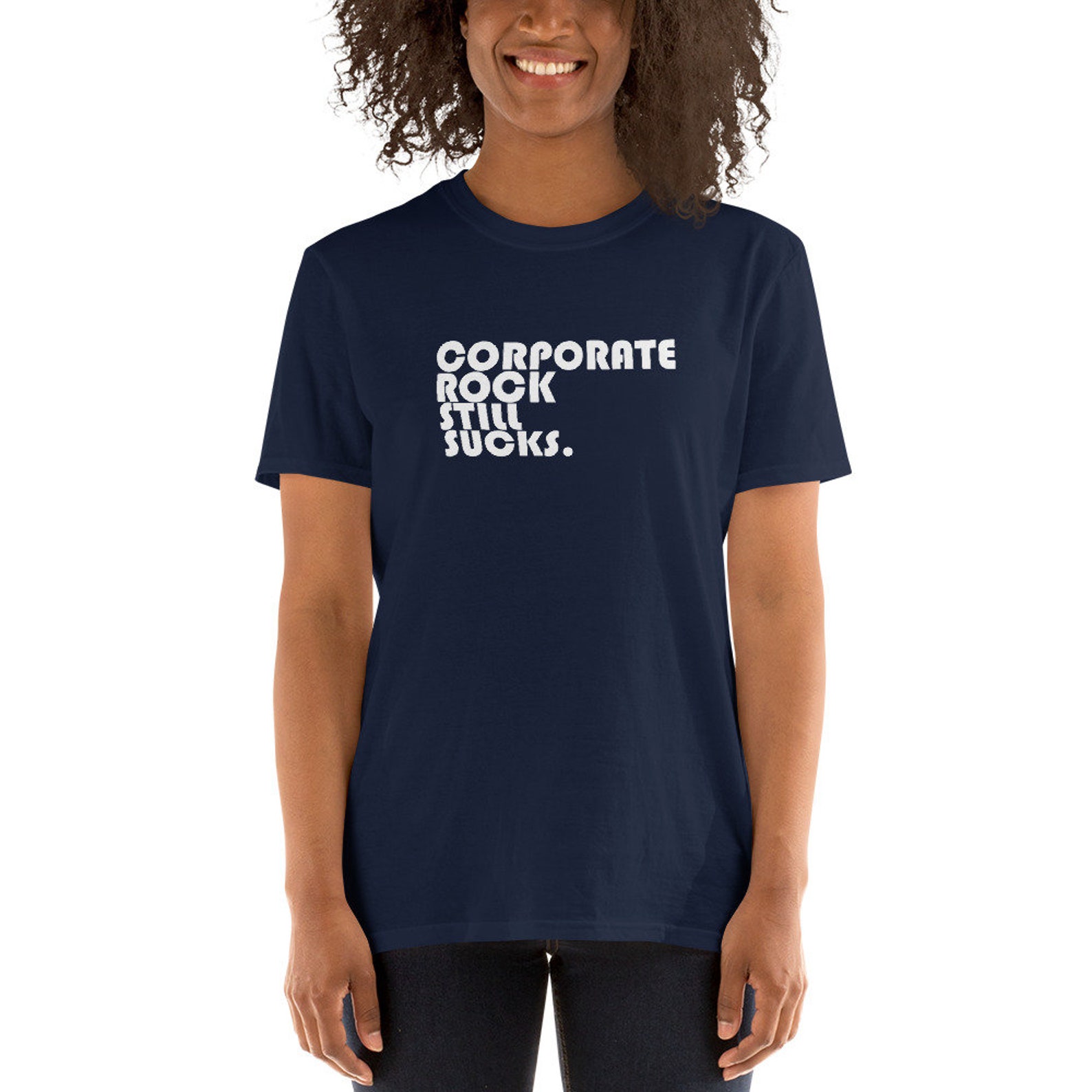 CORPORATE ROCK Still SUCKS: Mens/unisex Premium Fitted T-shirt - Etsy